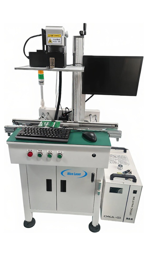 Automated Laser Coder with Vision System and Conveyor